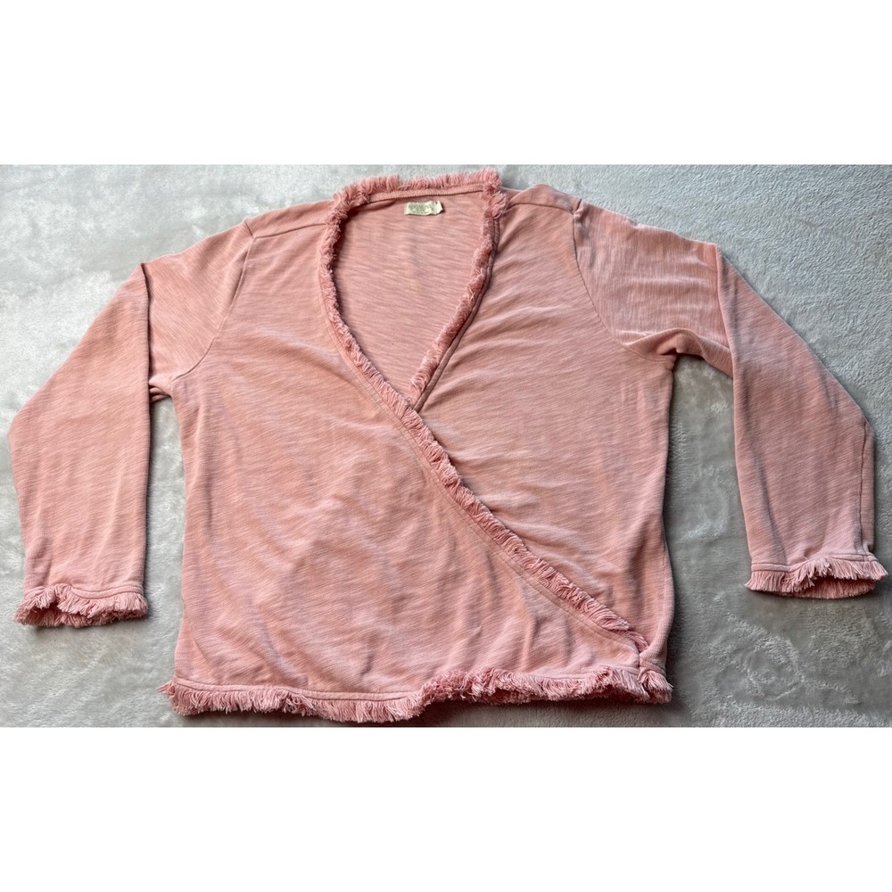Spartina 449 Clara Convertible‎ Cardigan Sweater Womens L Pale Pink Romantic